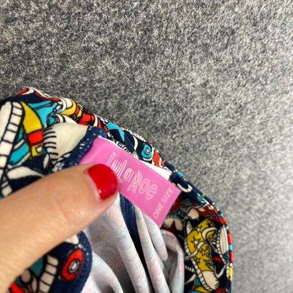 LulaRoe Leggings Women One Size Black Sneakers Print High Rise Pull On Capri - Picture 8 of 10